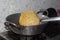 Fried Puri in a frying pan. very popular street food in India.famous indian food, Selective focus on subject