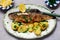 Fried rainbow trout with boiled potatoes..style hugge