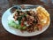 Fried rice with basil, fried egg, Thai food, street in Thailand, delicious, useful