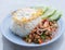 Fried rice with seafood and basil is a delicious and flavorful dish that combines the freshness of seafood with the aromatic taste