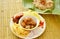 Fried rice with shrimp paste and mixed ingredient prepare for cooked