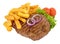 Fried Rump Steak And Chips Meal