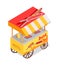 Fried Sausages Cart Store Isometric Vector Icon
