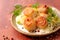 Fried scallop with sauce