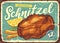 Fried schnitzel vintage food menu sign