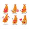 Fried shrimp cartoon character with love cute emoticon