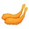 Fried shrimp icon, cartoon style