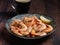 Fried Shrimp Scampi and Cold Beer