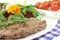 Fried Sirloin steak with wild herb salad