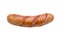 Fried smoked sausage or wurst isolate on white background.