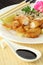 Fried sole and soy sauce