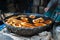 Fried street food. Streets of Asia. Nepal