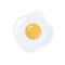 Fried sunny side up egg with one yellow yolk vector illustration. Healthy eating, dietary product. Breakfast dish, lunch