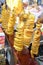 Fried swirl potato spiral on a stick during street food festival