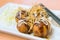 Fried Takoyaki balls dumpling - japanese food