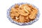 Fried thinly sliced banana chips,