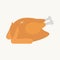 Fried turkey on the white background.Vector flat design illustration.