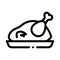 Fried whole chicken icon vector outline illustration