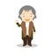 Friedrich Hegel cartoon character. Vector Illustration.