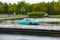 FRIEDRICHSHAFEN - MAY 2019: azure AMPHICAR 770 1961 cabrio at Motorworld Classics Bodensee on May 11, 2019 in Friedrichshafen,