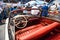FRIEDRICHSHAFEN - MAY 2019: red interior MERCEDES-BENZ 220 S PONTON W187 1957 cabrio at Motorworld Classics Bodensee on May 11,