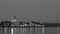 Friedrichshafen promenade in the evening in black and white