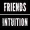 Friend Intuition slogan, Holographic and glitch typography, tee shirt graphic, printed design