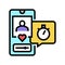 friend like ephemeral color icon vector illustration