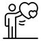 Friend take heart icon, outline style