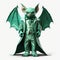 Friendly Anthropomorphic Bat In Green Turquoise Suit