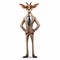 Friendly Anthropomorphic Gazelle In Suit - Cartoon Business Deer Illustration