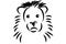 Friendly Black and White Lion Head Logo Vector