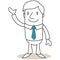 Friendly businessman standing and waving