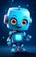 Friendly cartoon Blue Robot with Headphones Illustration