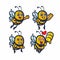 FRIENDLY AND CUTE bee mascot design set bundle