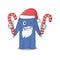 Friendly disposable clothes dressed in Santa Cartoon character with Christmas candies