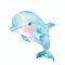 Friendly dolphin watercolor