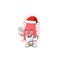 Friendly escherichia Santa cartoon character design with ok finger