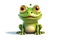 Friendly Frog Cartoon Character on Transparent Background. AI