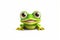 Friendly Frog Cartoon Character on Transparent Background. AI