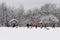 Friendly game of American football in the snow