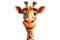 Friendly Giraffe Cartoon Character on Transparent Background. AI