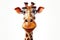 Friendly Giraffe Cartoon Character on Transparent Background. AI