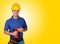 Friendly handy man portrait background