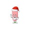 Friendly legionella pneunophilla Santa cartoon character design with ok finger