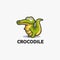 Friendly mascot crocodile logo vector template