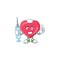 Friendly Nurse heart medical notification mascot design style using syringe