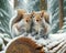 A Friendly Pair Squirrels Small Animals Snowfall Forest Woodland Critters Winter Canada AI Generated