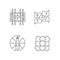 Friendly party games pixel perfect linear icons set
