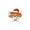 Friendly peanut cookies Santa cartoon character design with ok finger